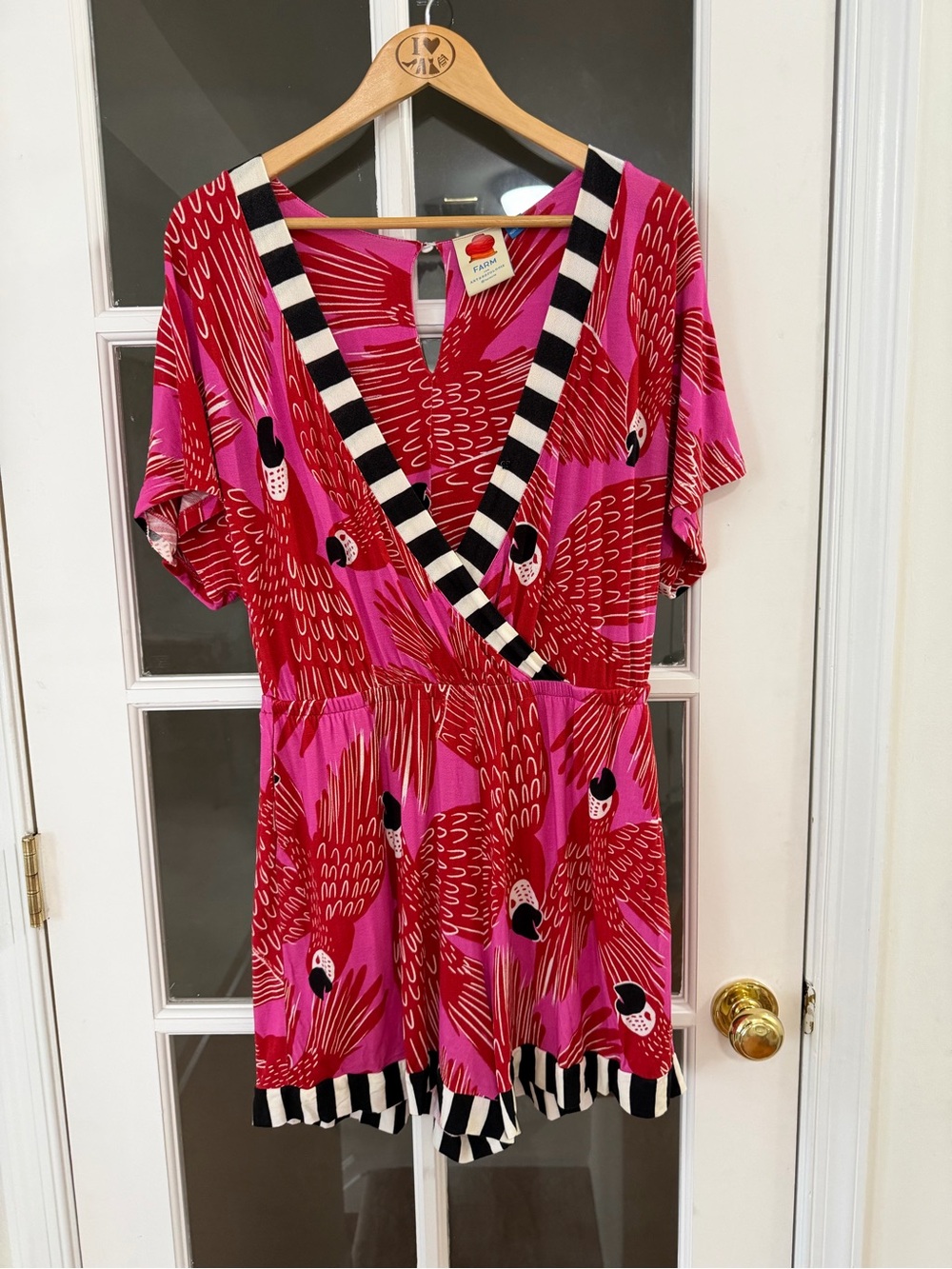 Farm Rio By Anthropologie Selma Parrot Romper - Size M - Picture 2 of 8